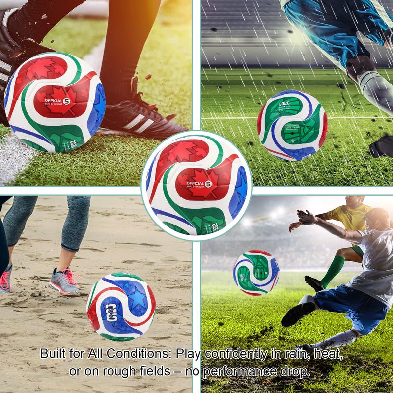 Soccer Balls - Soft Touch Soccer Ball & Air Pump Set - Size 5 - Ideal for Youth & Adults with Unique Design and Convenient Carry Bag