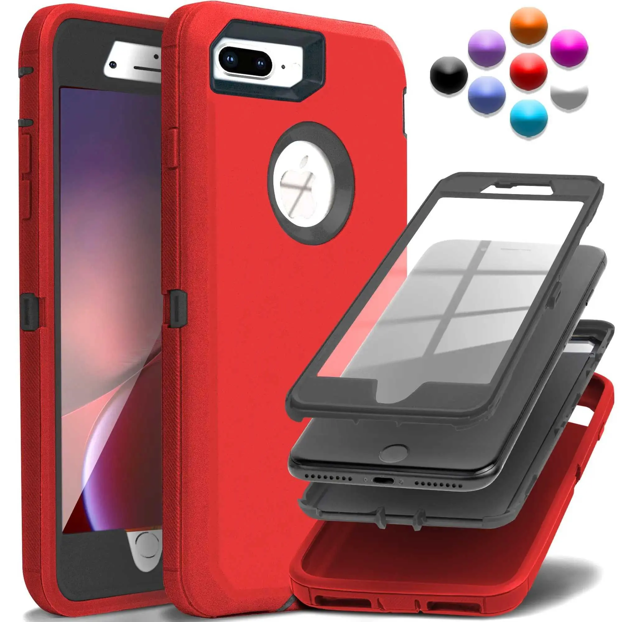 Heavy Duty Rugged Smartphone Casing - Shockproof Cellphone Cover for iPhone 6, 6 Plus, 7, 7Plus, 8, 8 Plus, SE 2nd Gen 2020, SE 3rd Gen 2023 HNAQ34trgawed