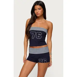 Edikted Women's 76 Stripey Fold Over Tube Top