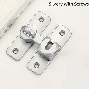 Durable Metal Hanging Locks (pair) with Installation Screws, 90/180 Degree Rotating Safety Lock for Barn Doors, Bathroom Sliding Doors, Garage, Bedroom