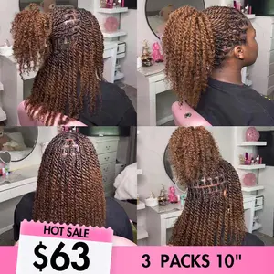 QVR Mixed Color #4/30 Afro Kinky Bulk Highlights #27/30 Human Hair