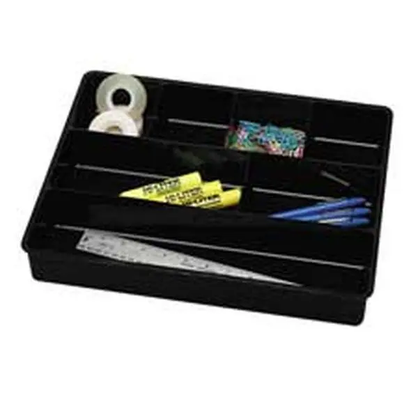 Rubbermaid Drawer Director- 7 Compartments- 15in.x12in.x2-.38in.- Black