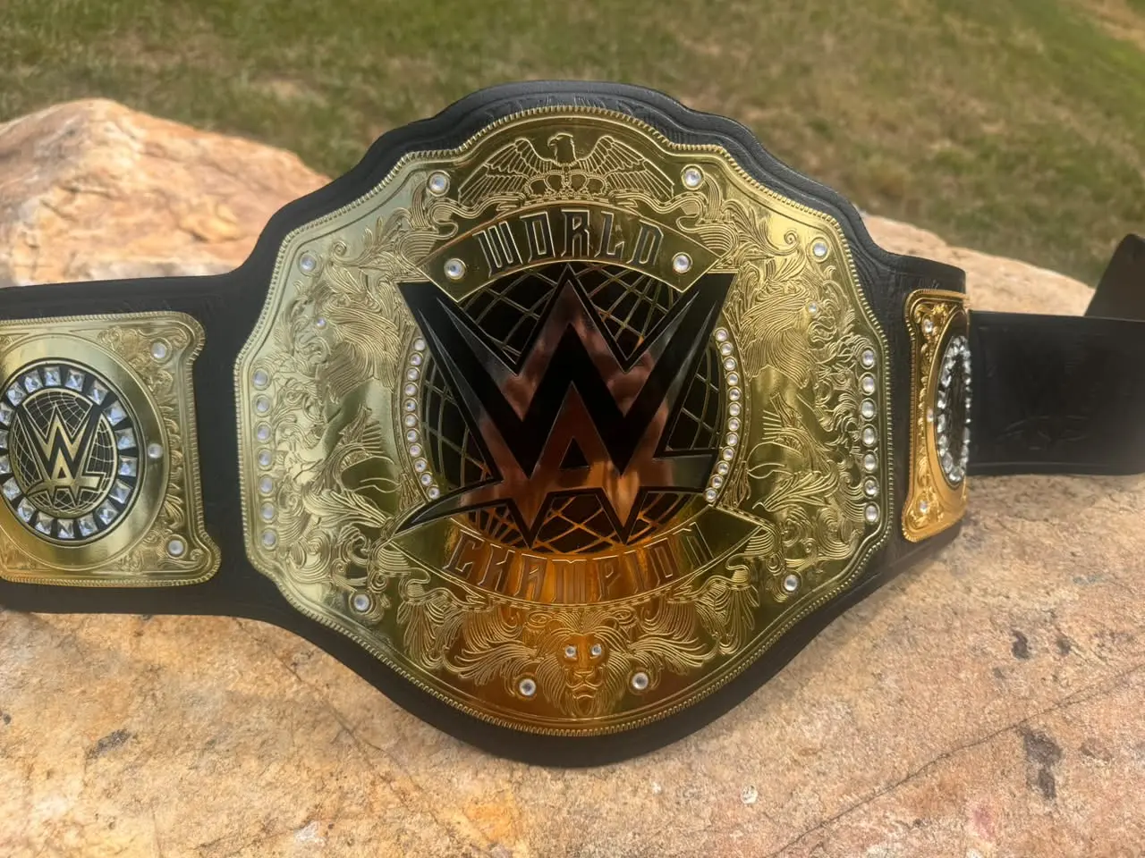 New Black and Gold Adult Heavyweight Wrestling Championship Belt Replica - 2mm Durable Collectible, Adjustable Strap, Undisputed Sports Trophy, Wrestling Pride Displayworthy Belt Showcasing Allegiance