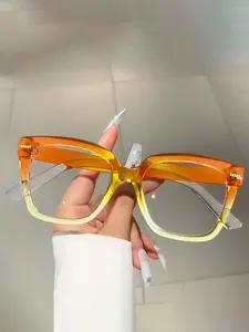 New Chic Vintage Style Cat Eye Glasses for Women Fashion Colorful Frame Eyewear Stylish Trendy Eyewear Trendy Vintage Eyeglasses Suitable for Everyday Dress Square Frame Glasses Trendy Casual Eyeglasses