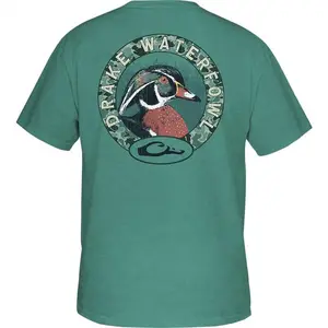 Adult and Youth Wood Duck Circle T-Shirt, #Drake_Waterfowll Men's Camo Super Soft Midweight Outdoor Hunting Logo Shirt, 90s Graphic Tee