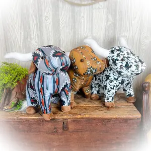 Longhorn Bull Western Plushie – Multiple Colors | 18" x 12" | Limited-Time Doorbuster