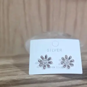 Aretes plata Italiana 925 con baño de rodium