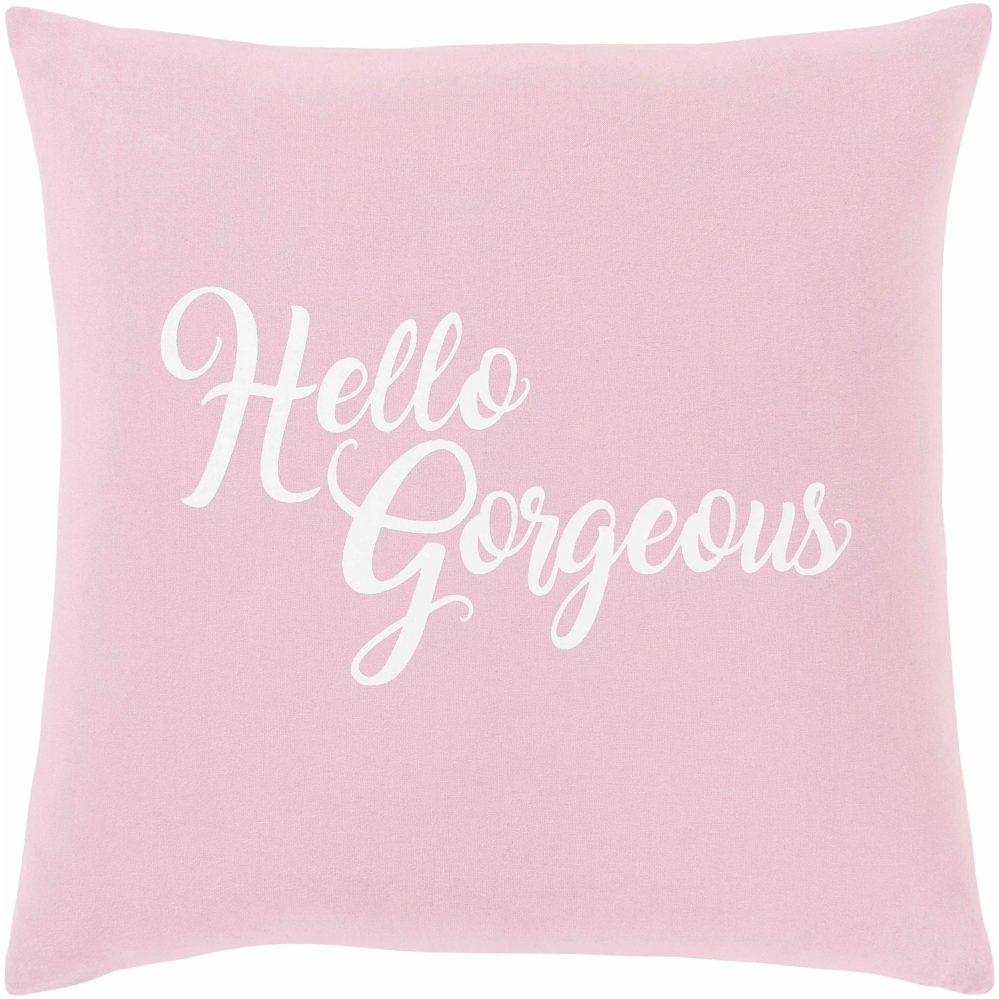 Kids Pink Hello Gorgeous Throw Pillow - Room Decor for Girls, Clearance Household Textile Cushion Accessory
