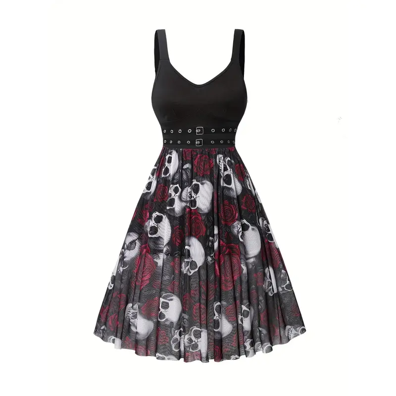 open lace back dress Gothic Skull Dress  American Skulls