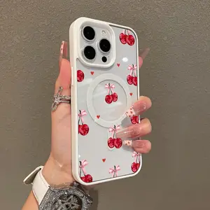 Premium Magnetic Case for iPhone11/12/13/14/15/16/promax Red bow cherry y2k cased MagSafe Ready, Anti-Fall, Springtok and Ultra-Thin Design |   Perfect for Everyday Use Protector Screen Protector