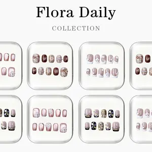 NailFlora Daily Collection – Handmade Press-On Nails | Reusable, Glossy, Salon-Quality Everyday Elegance