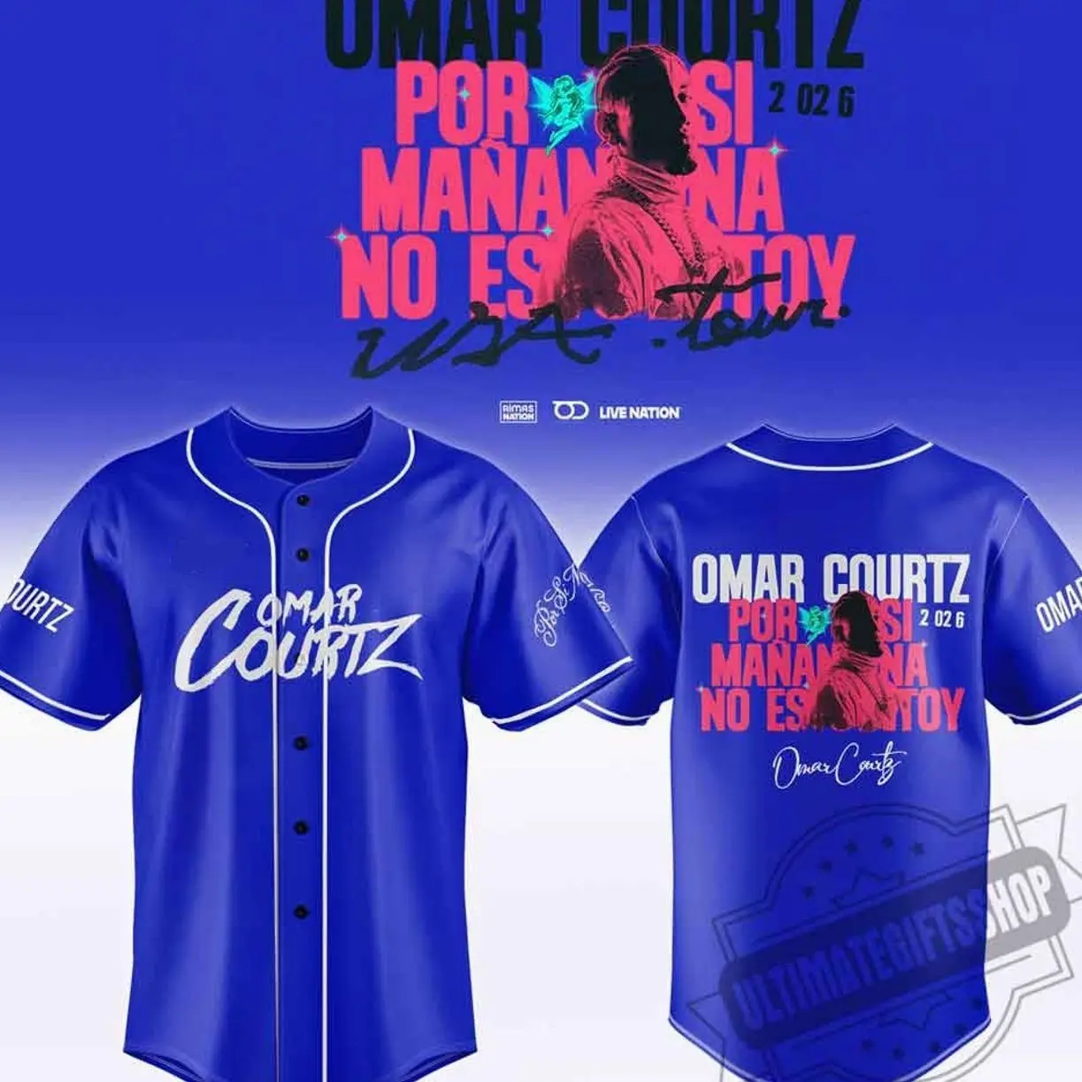 Omar Courtz ‘Por Si Mañana No Estoy’ 2026 USA Tour Baseball Jersey 11A