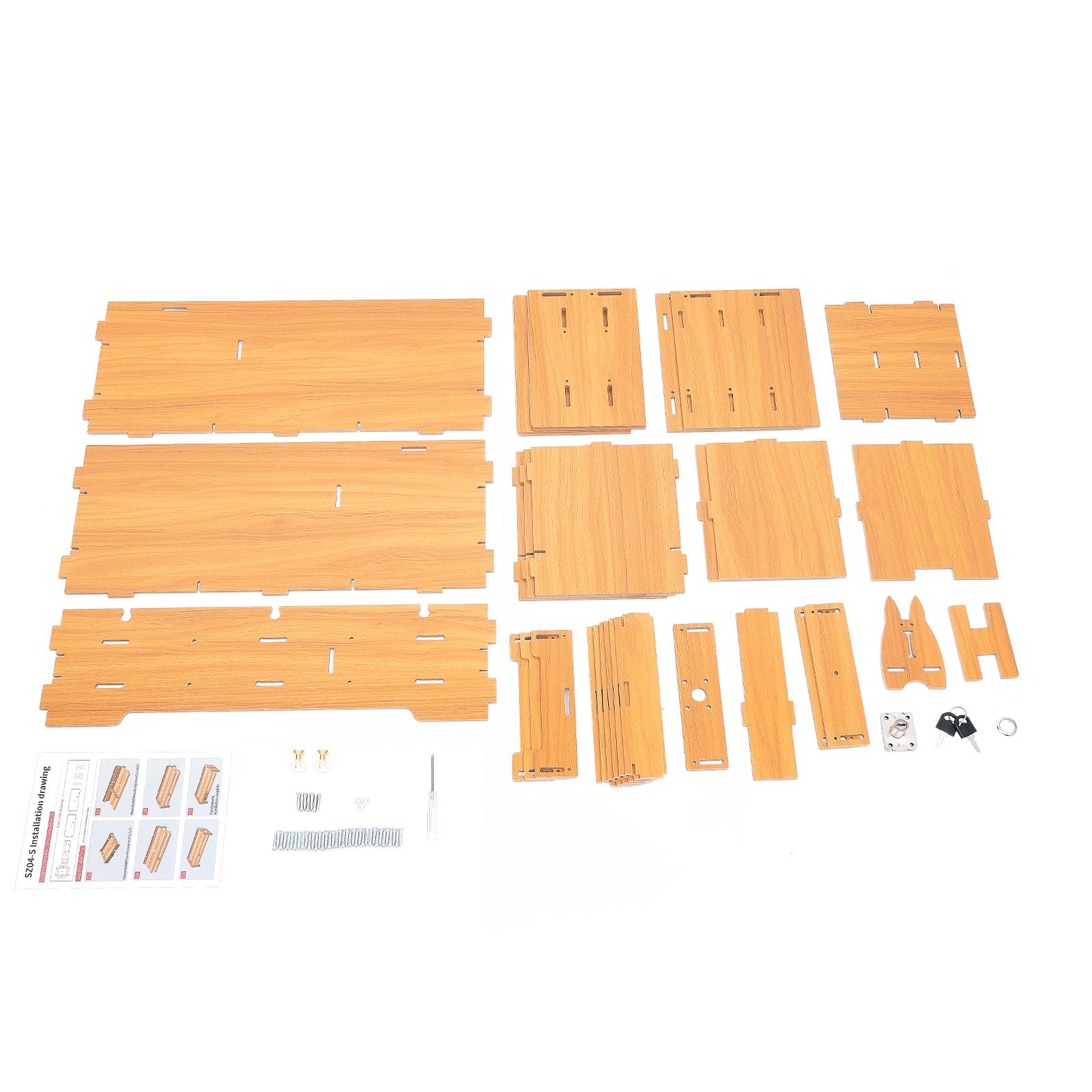 3-Drawer Computer Monitor Stand with Lockable Drawer & Side Cabinet, Wooden Desktop Organizer Riser with Phone Holder & Keyboard Storage, Ergonomic Eye Level Lift for Home Office Desk