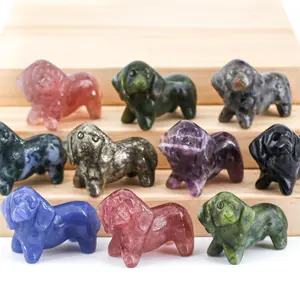 【Star Gate】1 count  Colorful Crystal Dachshund Carvings - Natural Gemstone Decor | Handmade & Cute