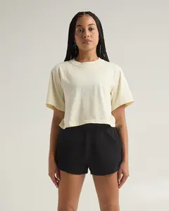 Women Garment Dye Fleece Shorts - Comfortable Fit, Available in Various Colors, Ideal for Womenswear and Basic Minimalist Style