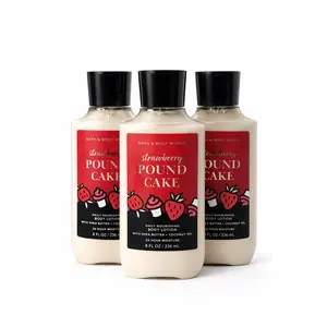 STRAWBERRY POUND CAKE Bath & Body Works Body Lotion 3-Pack – 8 oz Each