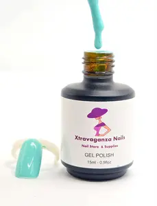 Extravaganza Nails Mint #005 Gel Nail Polish 15ml Smooth Lasting Finish for Professional & Personal Use Refreshing Mint Color Ideal Vibrant Nail Look, Nail Art, Cosmetic