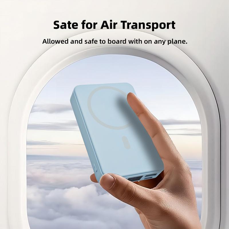 10000mAh Magnetic Power Bank,Foldable Wireless Portable Charger with USB-C Cable with LED Display,Fast Charging for iPhone 17/16/15/14/13/12 Pro/Pro Max/Plus, Compact Silicone Suitable for outdoor use.