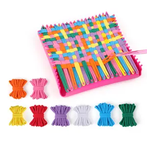 Weaving Loom Kit Toys for Kids and Adults, Potholder Loops Crafts for Girls Ages 6 7 8 9 10 11 12, 7" Pot Holder Loom Knitting Kits and Gifts for Kids and Beginners, Make 6 Masterpieces
