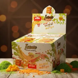 Dubai’s Iconic Chocolate Tango Mango Chocolate Box by Iconic Chocolate Pack of 12 200g Bars Dubai Mango Flavor