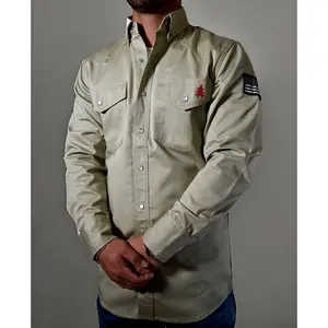 FR Western Style Pearl Snap - Khaki