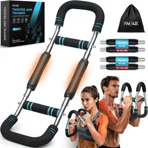 Twister Arm Trainer, 5/9 Level Adjustable Resistance 30-140lbs, All-in-One Home Gym Strength Equipment for Chest Arm Shoulder Training, Ergonomic Non-Slip Grips with Portable Carry Bag, Fitness Workout Tool for Men Women