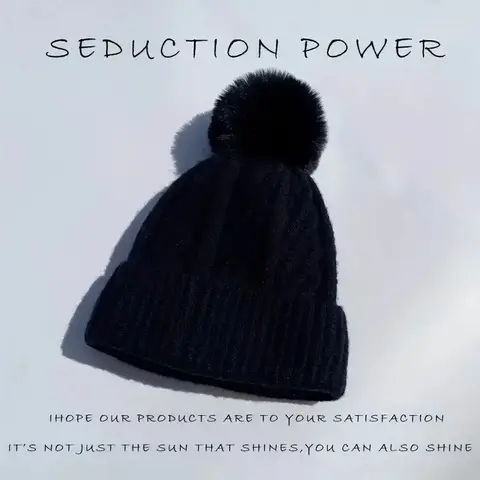 Women's Winter Knit Beanie Hat, Plain Color Fleece Lined Cap, Windproof Warm Woolen Headwear, Versatile Casual Fashion Accessory, Stay Warm, Cold Weather, Insulation, Cozy Beanie Hats