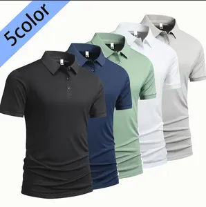 2026 New Style Summer New High-End Solid Color Turn-Down Collar Sports Casual Multi-Color Quality Comfortable Polo Shirt