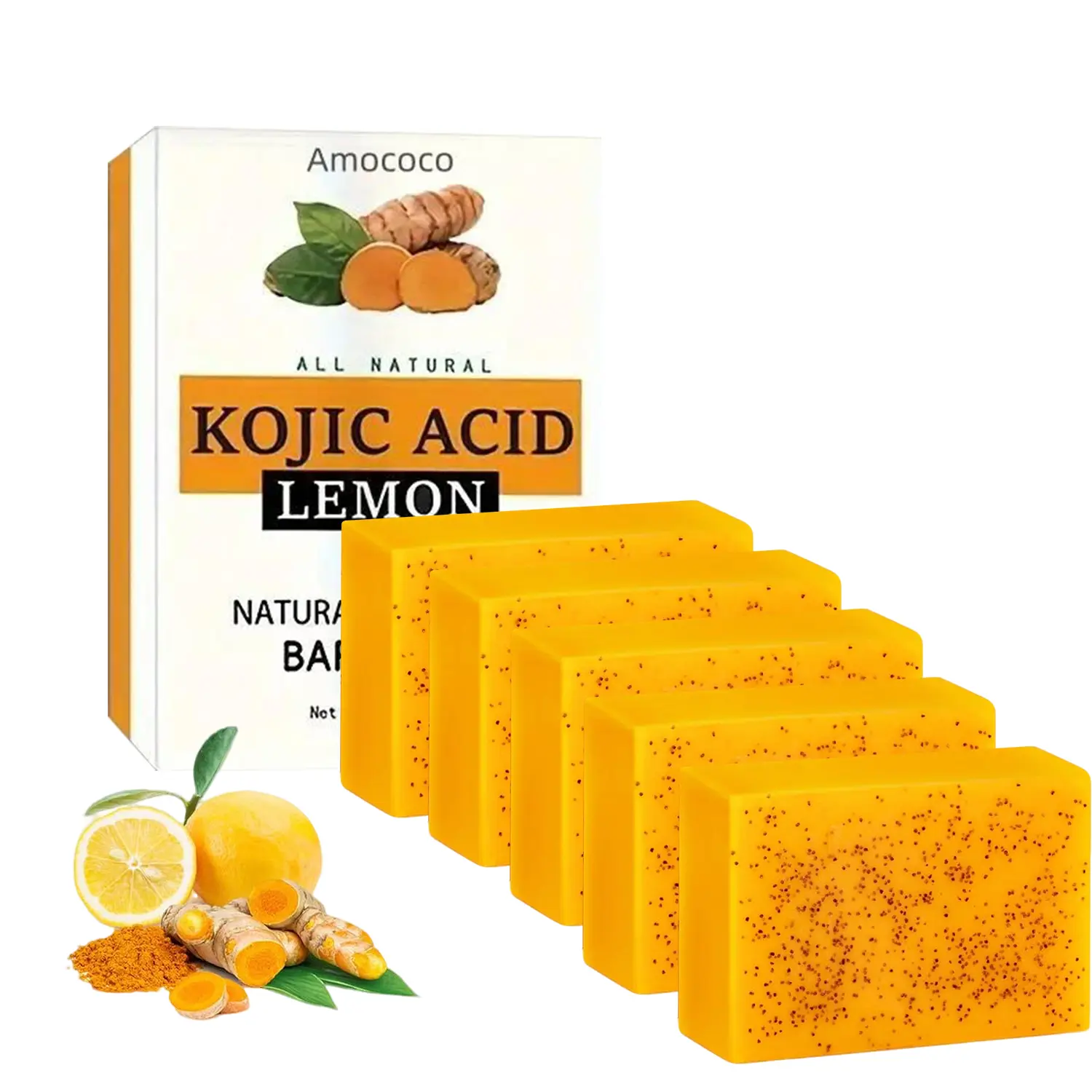 Honey Lemon Turmeric Soap 100G Set with Free Hand Cream for Face & Body Cleansing Daily Moisturizing Natural Blend Skin Repair Hydrating