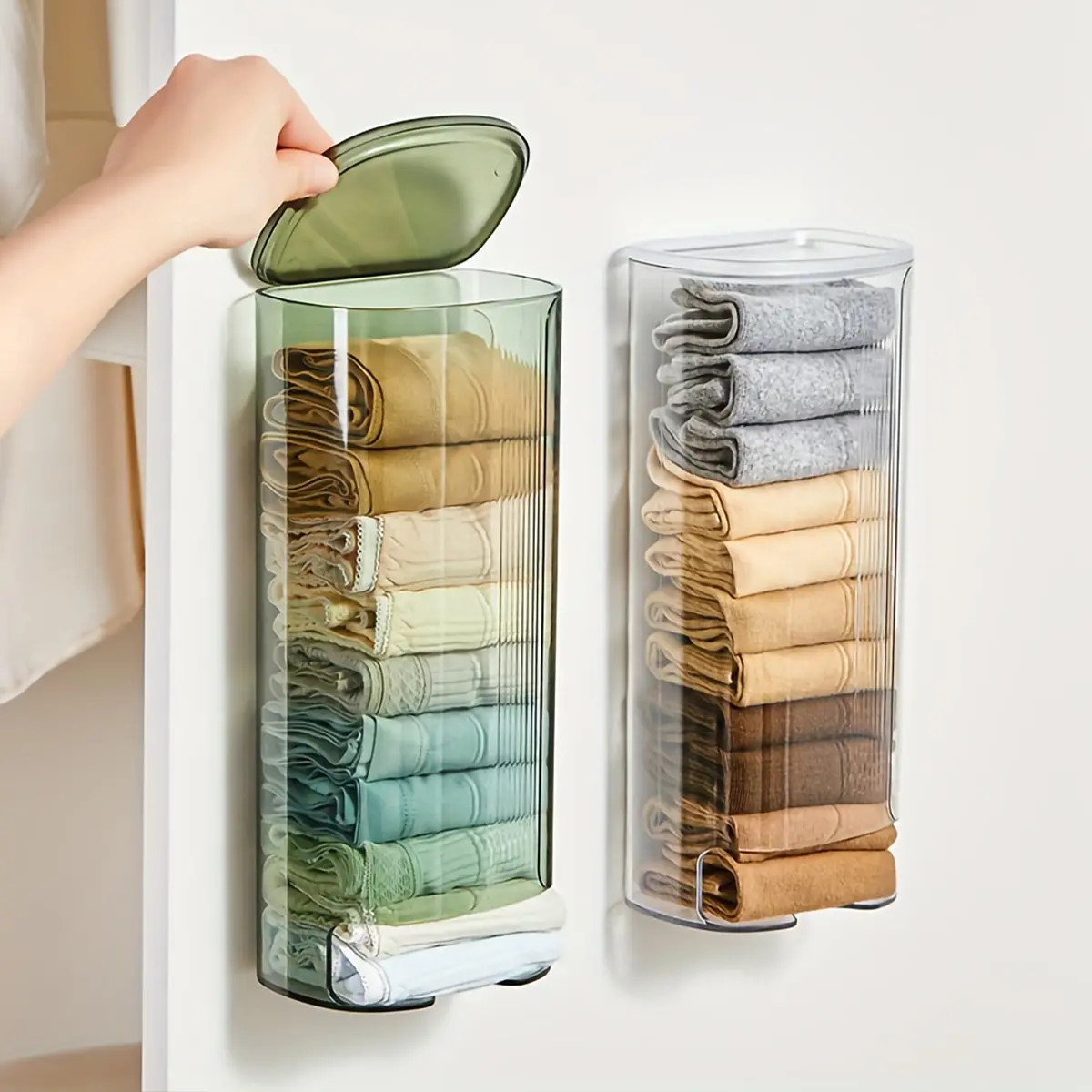 Wall-Mounted Bra Socks Underwear Storage Rack, Transparent Plastic Hanging Organizer Box with Multiple Compartments, Closet Organization, Bedroom Storage Organizer