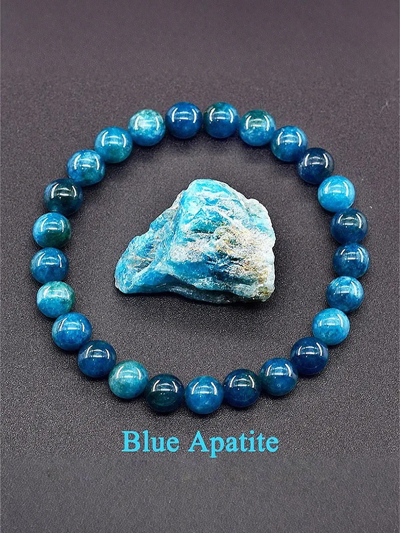 Natural Blue Apatite Beaded Bracelet, High Quality Bracelet, Authentic Touch, Fashionable Jewelry for Women & Men, Trendy All-match & Exquisite Jewelry for Birthday Gift, Premium Jewelry, Natural Gemstone, Crystal Bracelets