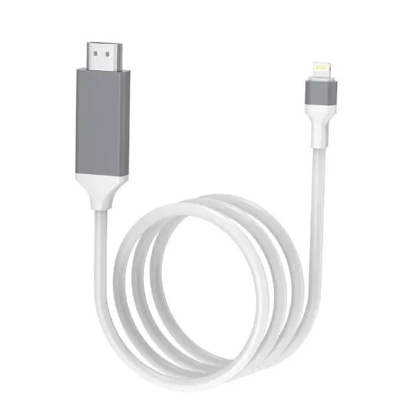 [Upgraded] Lightning to HDMI Adapter – MFi Certified 1080P AV Cable for iPhone & iPad, No Power Required, Sync to HDTV, Monitor, Projector (White)