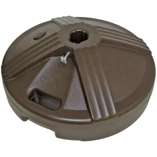 USW FUB1BE Round Empty Patio Umbrella Base - Black, Dent-Resistant, Sturdy Base with EZ Grip Handle, Polymer Clay, Single Unit, Fits 1 in. and 1.75 in. Poles, All-Climate Suitable