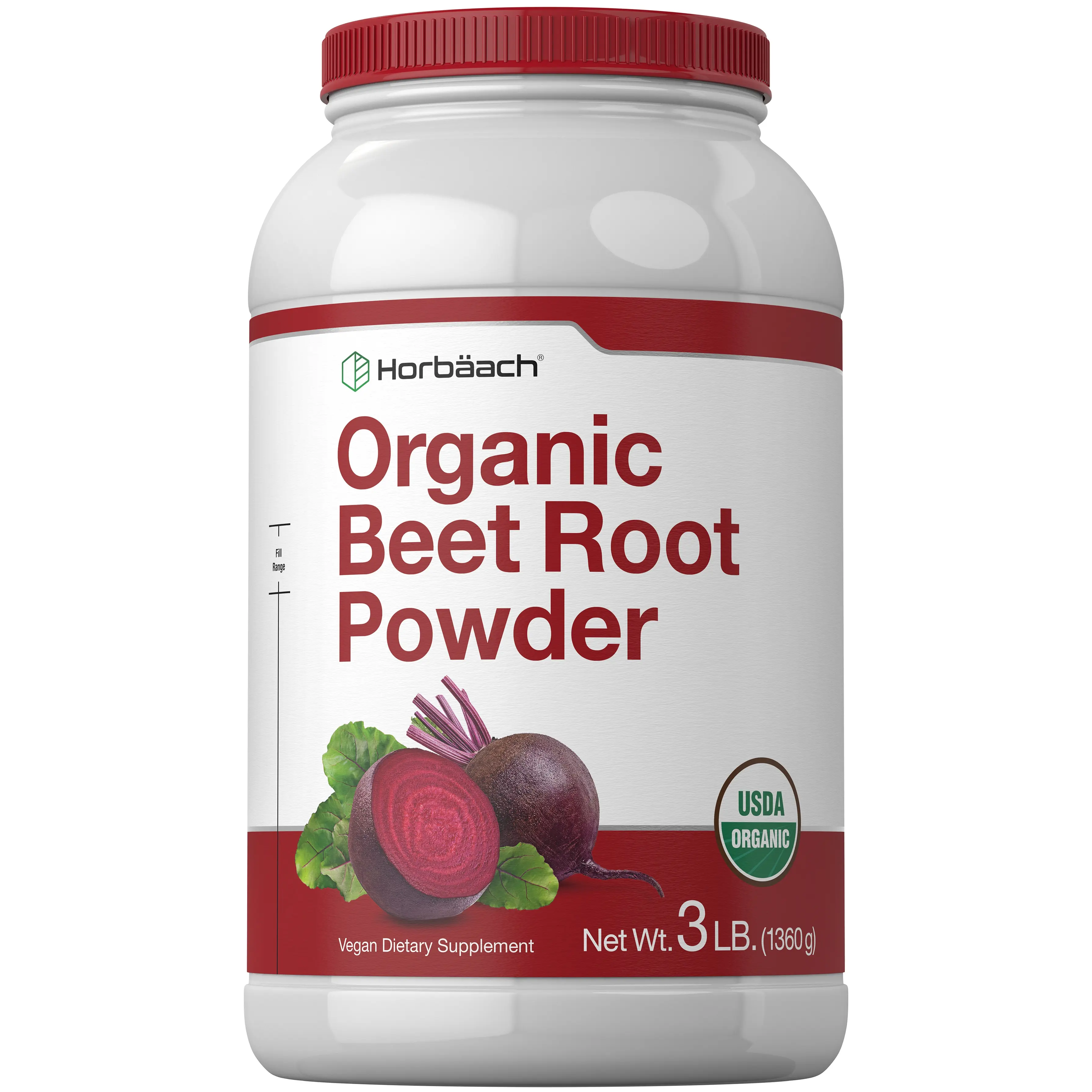 Horbäach Organic Beet Root Powder | 3lb Bulk Supplement | Raw Superfood | Vegan, Non-GMO, and Gluten Free Formula
