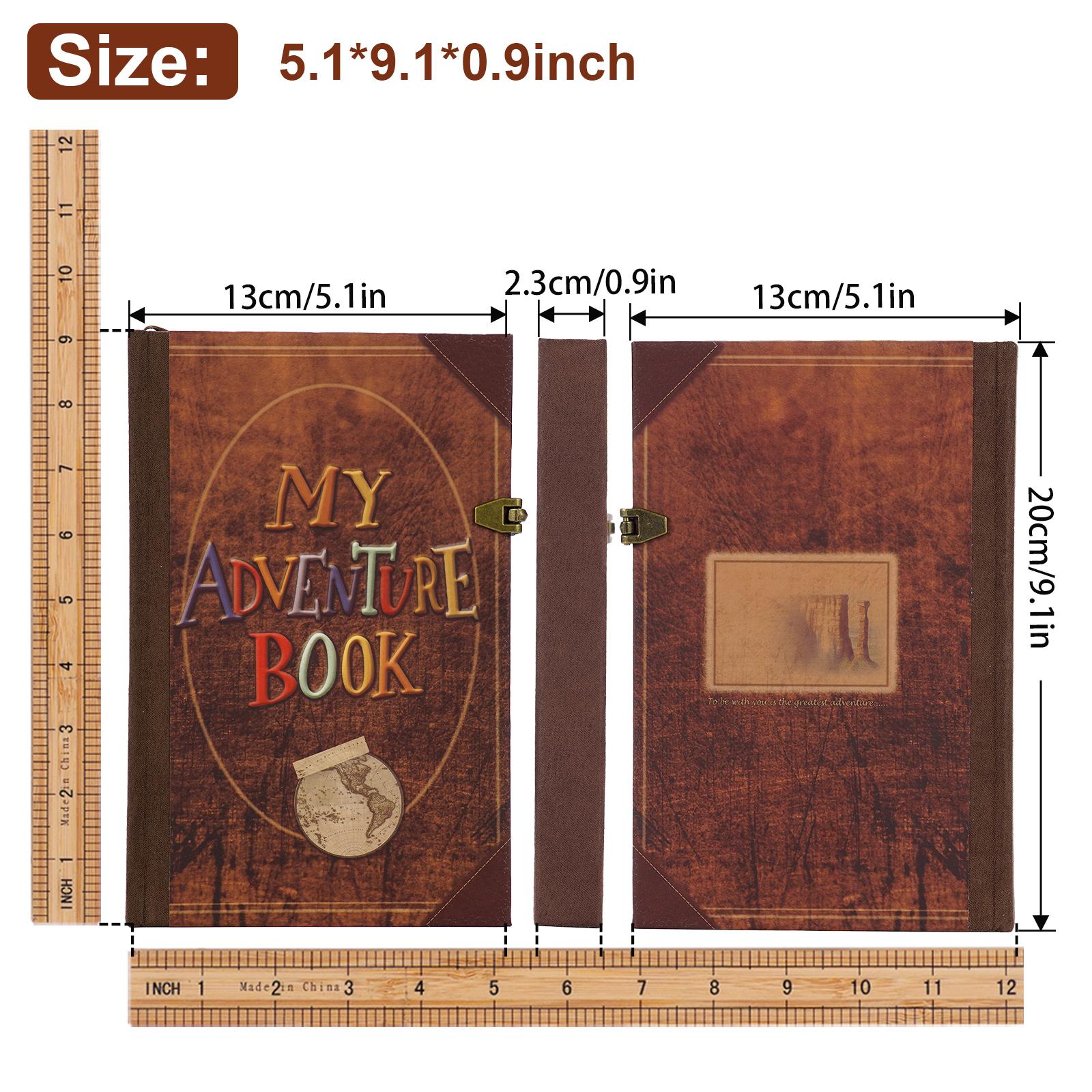 Adventure Book Vintage Scrapbooking Travel Journal 19x12.5x2cm Vertical Retro Scrapbook Photo Album Diary for Travelers