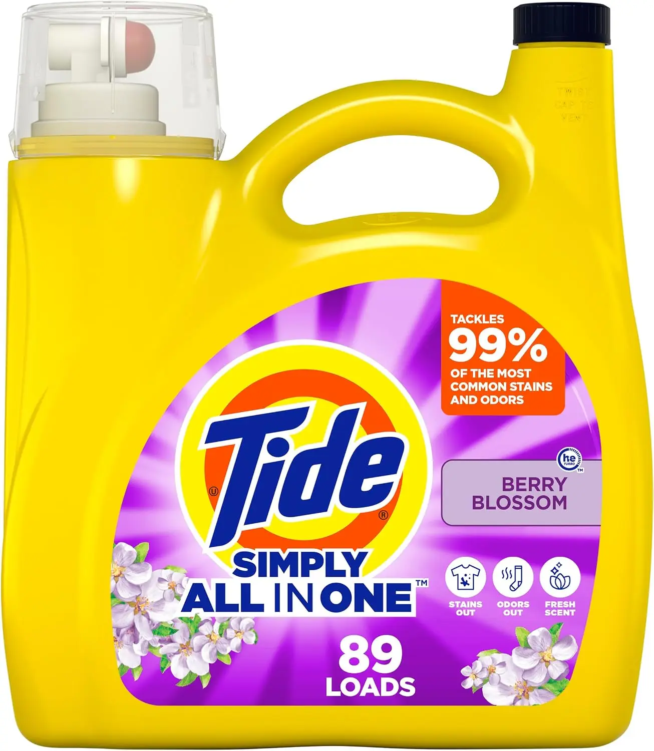 112 Fl Oz Liquid Laundry Detergent, Berry Blossom Scent, All Purpose Cleaning Formula, Freshens Fabrics and Removes Everyday Dirt, Up to 89 Loads