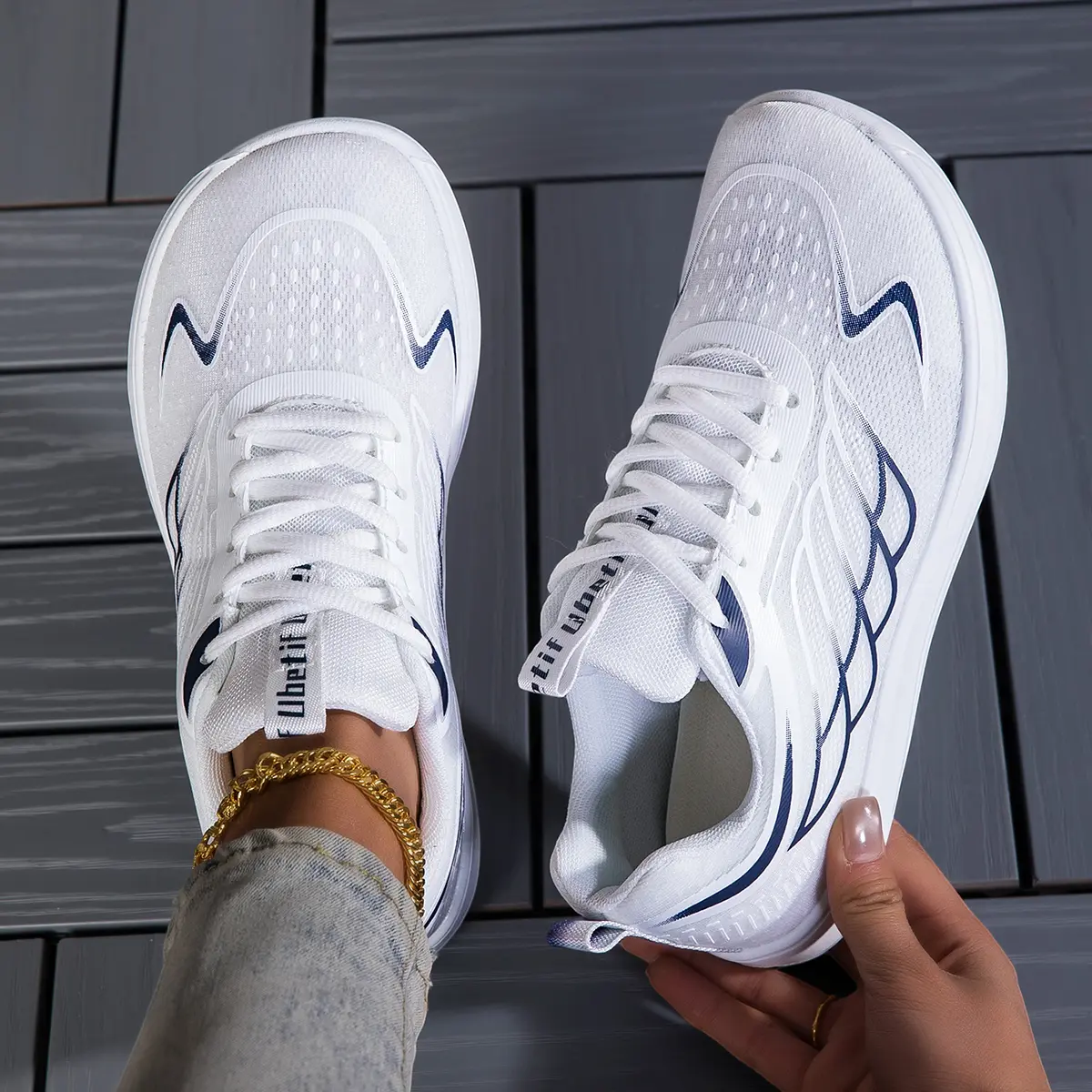 Women's Lace-Up Low-Top Closed-Toe Casual Trainers - Breathable, Comfortable, Durable, Fashionable, Non-Slip Resistant Rubber Sole Running Shoes for Everyday Wear, Multi-Size, Non-Slip Casual Trainers