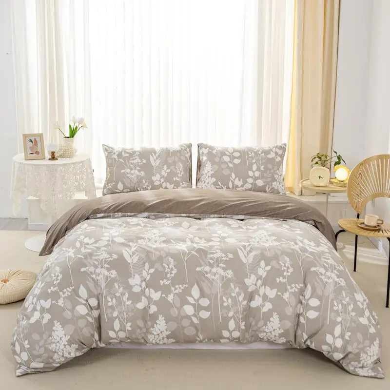 Floral Print Cozy Duvet Cover, 3 Counts/set Bedding Supplies Including 1 Count Duvet Cover & 2 Counts Pillowcase without Filler, Soft Comfortable Quil