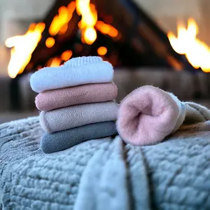 ANTREZIL Pack of 4 Pairs Wool Socks with Bag - Warm  Cozy Breathable Thermo Merino Wool Sports  Ski Hiking Boot Socks,Women Socks