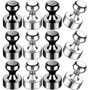 Strong Magnet, Thumbtack Magnet, Refrigerator Magnet, Brushed Nickel Magnets, Suitable for Whiteboards, Refrigerator Magnets, Kitchens, Offices, Schools.