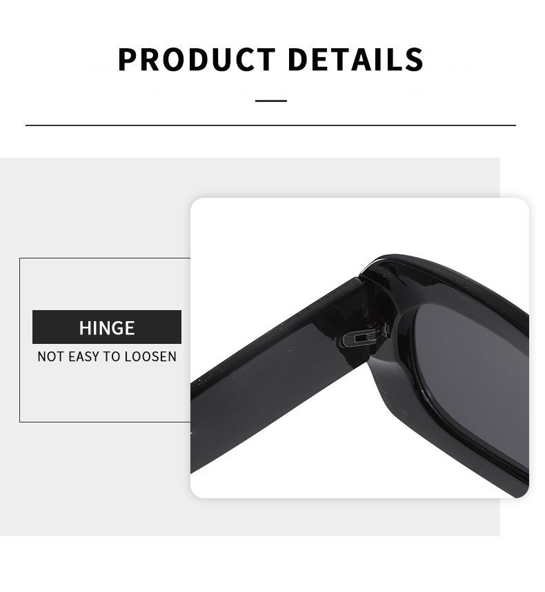 Chunky Retro Rectangular Sunglasses - Bold Slim Frame with Smooth Temple Arms, UV400 Protection Shades Perfect for Y2K Cool Girl Aesthetic and Street Style Must-Haves