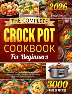 The Complete Crock Pot Cookbook for Beginners: Simple and Time-Saving Slow Cooker Recipes with Comforting Breakfasts, Vegetables, Beef, Pork, Poultry, Fish, Lamb, and Delicious Desserts