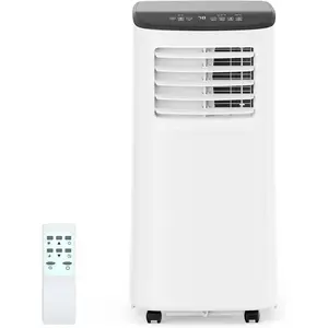10000 BTU 3-in-1 Portable Air Conditioner with Dehumidifier Fan Functions Auto Swing Quiet Operation 24H Timer Remote Control Smart Sleep Mode Energy Efficient Mobile Floor Unit Cools Up to 450 Sq.Ft Perfect for Bedroom Home Office