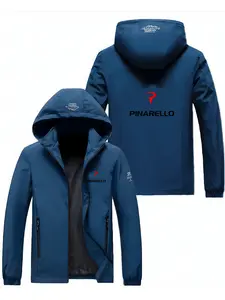 Cool Hooded Jacket, Polyester Fabric, Dynamic Print, Trendy Pattern, Casual Fitted Outerwear, Spring & Fall Fashion