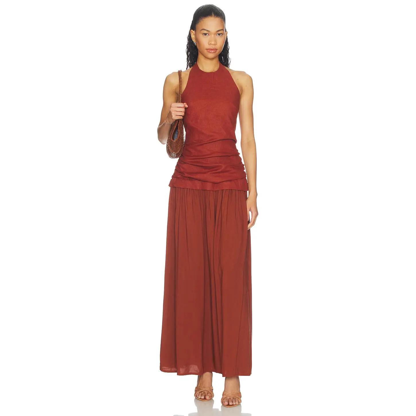 FAITHFULL Tali Maxi Dress in Terracotta