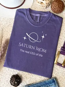 Comfort Colors tshirt, Mothers Day tshirt, Mothers Day Gift, Astrology tshirt, Mom tshirt, Saturn Mom tshirt, Heavyweight cotton tee Womenswear Comfortable Top Everyday Love Sleeves
