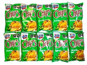 10 - PK BARCEL CHIPS JALAPENO, Sabritas Chips, Snack Crispy Crunchy Bite - 52 GRAMS PER BAG - MEXICAN CHIPS - PAPITAS MEXICANAS - SABRITAS MEXICANAS