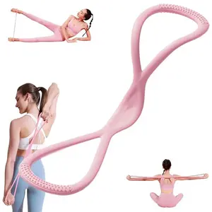 Fitness Elastic Stretch Resistance Bands, Fitness Stretch Equipment with Handles, Figure-8 Fitness Resistance Elastic Cords, Multi-Functional Pilates Equipment, Suitable for Arm, Back, Shoulder and Chest Workouts (15 lbs)