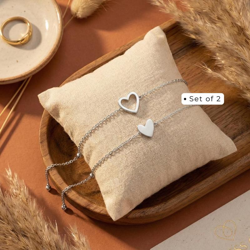 Bestfriends bracelet set Mama Daughter Heart Bracelet Set Matching Best Friends Gift Adjustable Family Jewelry Bonding Gift