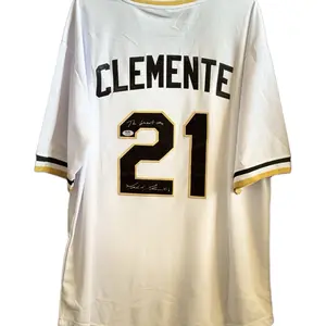 Roberto Clemente Autographed Pirates Baseball Jersey #21 Sports Memorabilia for Fans PSA Certified Signed by Roberto Clemente Jr. New Authentic Jersey